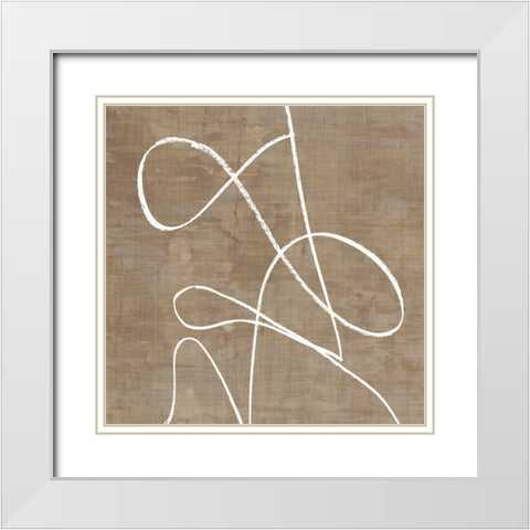 Swooping Lines  White Modern Wood Framed Art Print with Double Matting by PI Studio