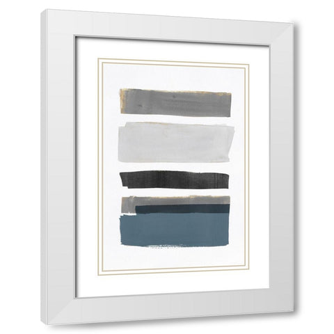 Striped TogetherÂ  White Modern Wood Framed Art Print with Double Matting by PI Studio