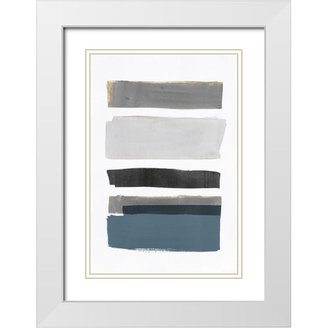 Striped TogetherÂ  White Modern Wood Framed Art Print with Double Matting by PI Studio