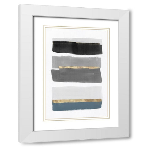 Stacked Stripes III White Modern Wood Framed Art Print with Double Matting by PI Studio