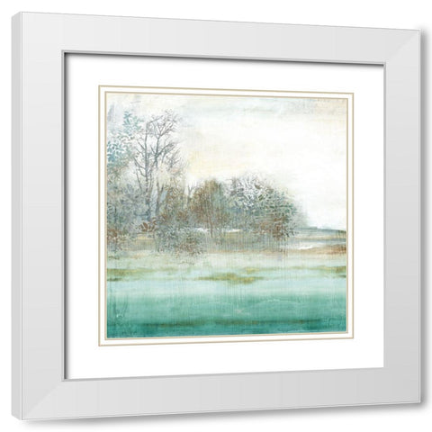 Azure Dreamland II White Modern Wood Framed Art Print with Double Matting by PI Studio