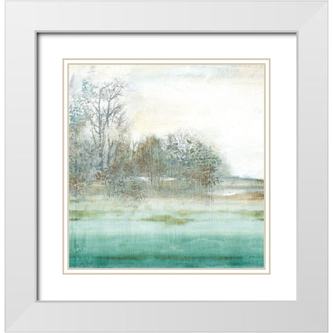 Azure Dreamland II White Modern Wood Framed Art Print with Double Matting by PI Studio