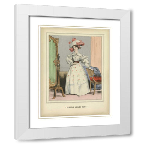 Vintage Woman White Modern Wood Framed Art Print with Double Matting by PI Collection