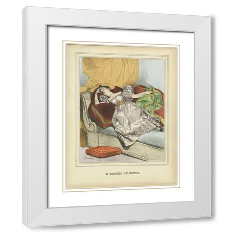 Vintage Woman B White Modern Wood Framed Art Print with Double Matting by PI Collection