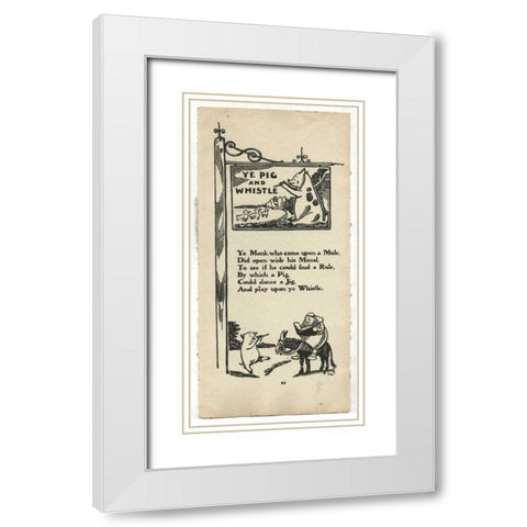 Pig White Modern Wood Framed Art Print with Double Matting by PI Collection