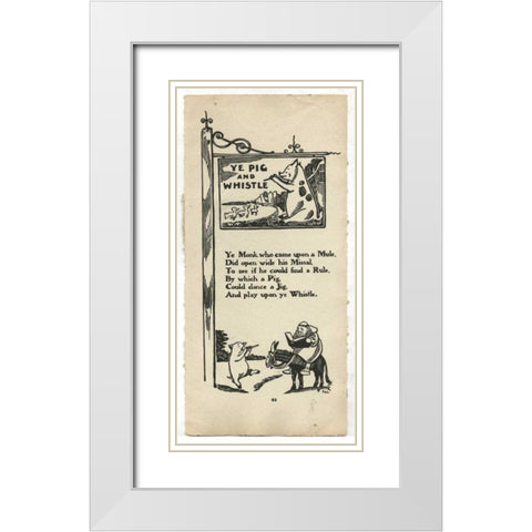 Pig White Modern Wood Framed Art Print with Double Matting by PI Collection