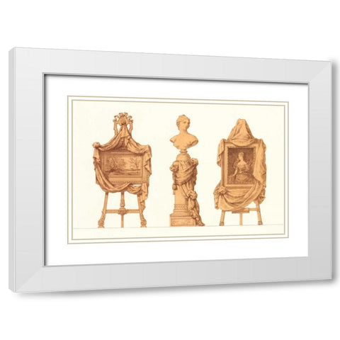 Chevalet et Piedestal Drapes White Modern Wood Framed Art Print with Double Matting by PI Collection