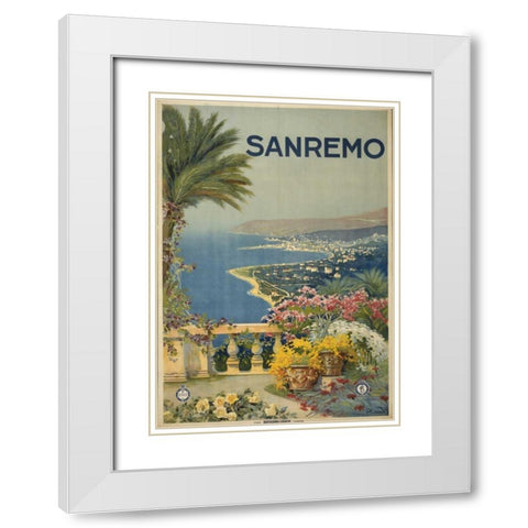San Remo White Modern Wood Framed Art Print with Double Matting by PI Collection