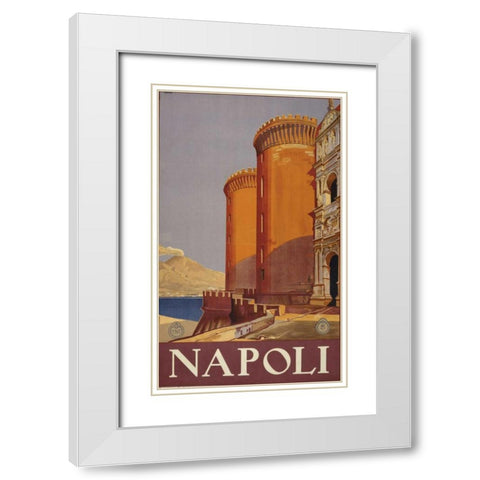 Napoli White Modern Wood Framed Art Print with Double Matting by PI Collection