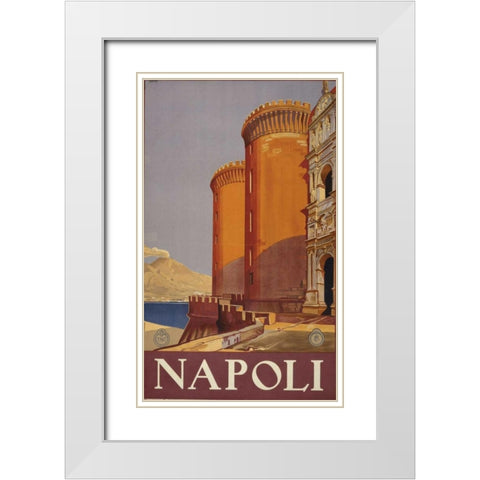Napoli White Modern Wood Framed Art Print with Double Matting by PI Collection