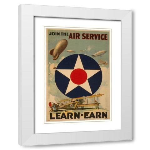 Air Service White Modern Wood Framed Art Print with Double Matting by PI Collection