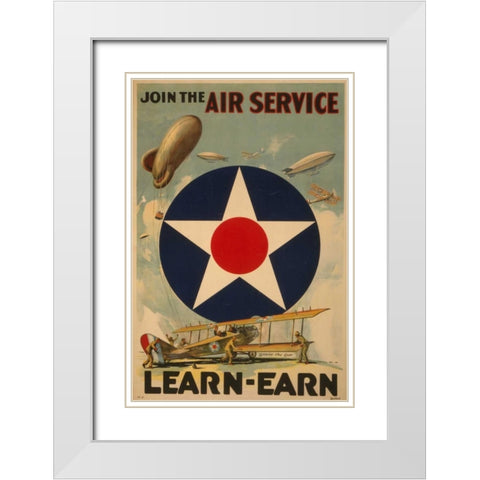 Air Service White Modern Wood Framed Art Print with Double Matting by PI Collection