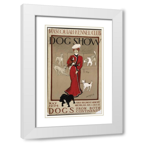 Dog Show White Modern Wood Framed Art Print with Double Matting by PI Collection