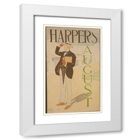 Harpers August White Modern Wood Framed Art Print with Double Matting by PI Collection
