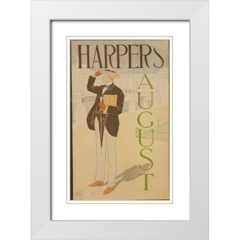 Harpers August White Modern Wood Framed Art Print with Double Matting by PI Collection