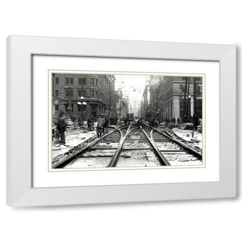 Bay and Wellington White Modern Wood Framed Art Print with Double Matting by PI Collection