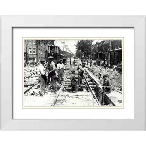 Dundas and Ossington White Modern Wood Framed Art Print with Double Matting by PI Collection