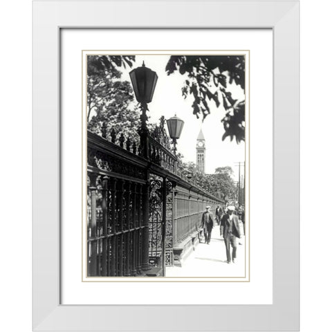 Walking White Modern Wood Framed Art Print with Double Matting by PI Collection