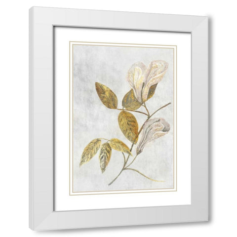 Butterfly Pea White Modern Wood Framed Art Print with Double Matting by PI Collection