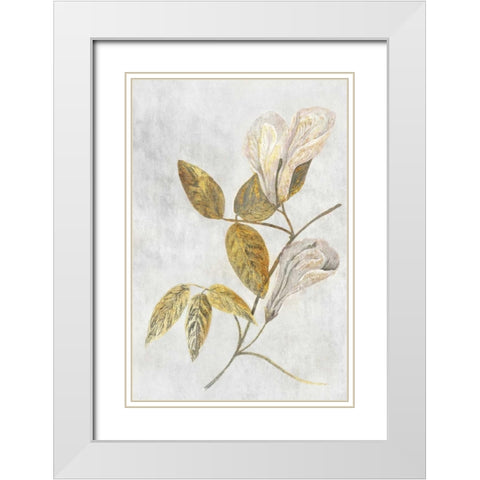 Butterfly Pea White Modern Wood Framed Art Print with Double Matting by PI Collection