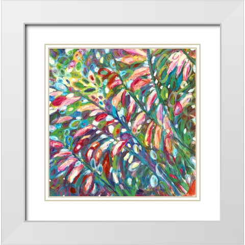Colorful Bluebells White Modern Wood Framed Art Print with Double Matting by Kelly, Rea