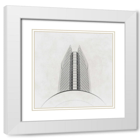 Arc III White Modern Wood Framed Art Print with Double Matting by Cotter, Rick