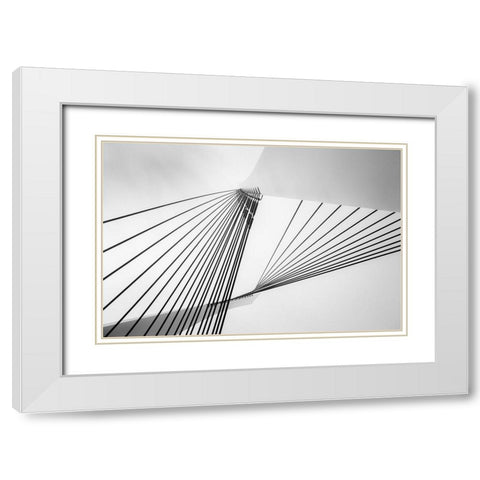 Heights White Modern Wood Framed Art Print with Double Matting by Cotter, Rick