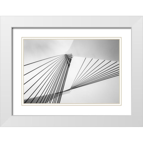 Heights White Modern Wood Framed Art Print with Double Matting by Cotter, Rick