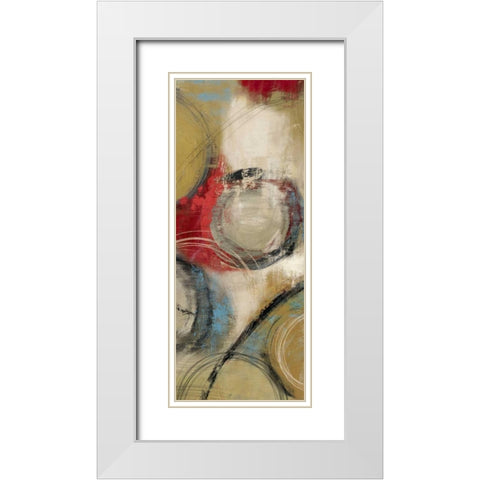 Elemental Circles II- Mini White Modern Wood Framed Art Print with Double Matting by Reeves, Tom