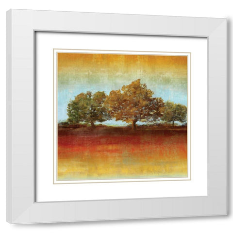 All Aglow I White Modern Wood Framed Art Print with Double Matting by Reeves, Tom