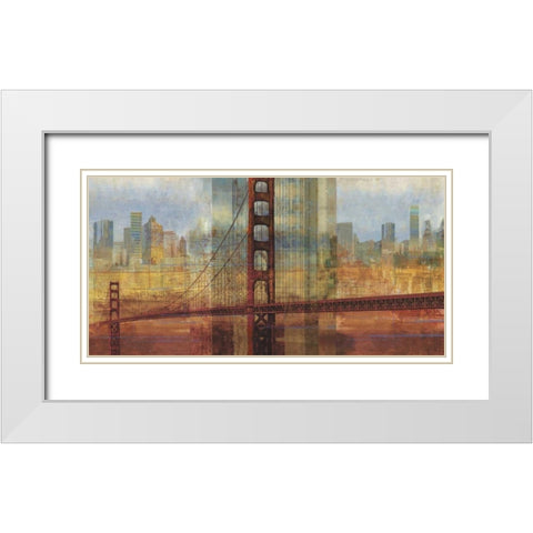 Connecting Us White Modern Wood Framed Art Print with Double Matting by Reeves, Tom