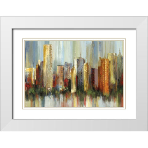 Metropolis White Modern Wood Framed Art Print with Double Matting by Reeves, Tom