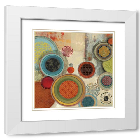 Motions I White Modern Wood Framed Art Print with Double Matting by Reeves, Tom