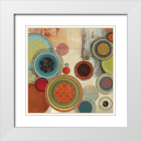 Motions I White Modern Wood Framed Art Print with Double Matting by Reeves, Tom