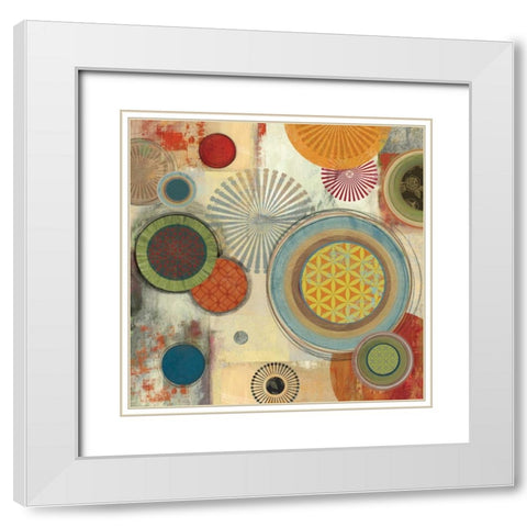 Motions II White Modern Wood Framed Art Print with Double Matting by Reeves, Tom