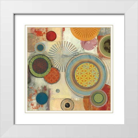 Motions II White Modern Wood Framed Art Print with Double Matting by Reeves, Tom