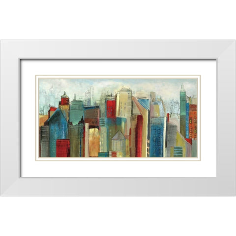Sunlight City White Modern Wood Framed Art Print with Double Matting by Reeves, Tom