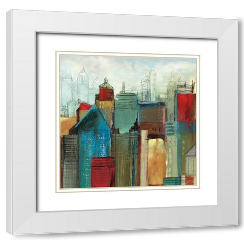 Sunlight City I White Modern Wood Framed Art Print with Double Matting by Reeves, Tom
