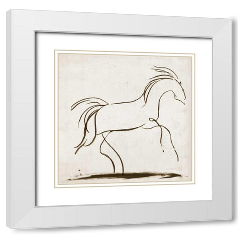 Horse II White Modern Wood Framed Art Print with Double Matting by Reeves, Tom
