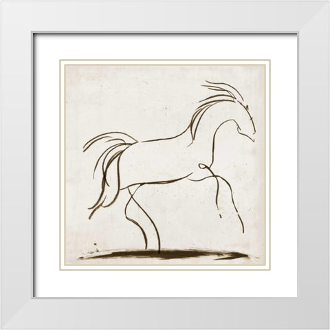Horse II White Modern Wood Framed Art Print with Double Matting by Reeves, Tom
