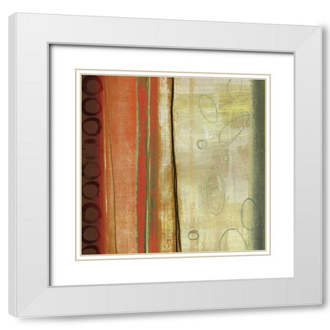 Oasis Circles I White Modern Wood Framed Art Print with Double Matting by Reeves, Tom