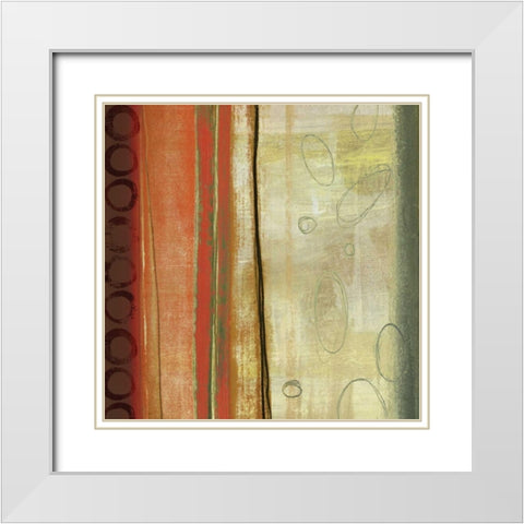 Oasis Circles I White Modern Wood Framed Art Print with Double Matting by Reeves, Tom