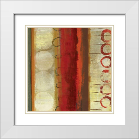 Oasis Circles II White Modern Wood Framed Art Print with Double Matting by Reeves, Tom