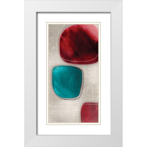 Cherry Shades I White Modern Wood Framed Art Print with Double Matting by Reeves, Tom