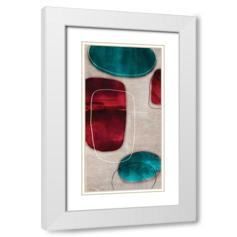 Cherry Shades II White Modern Wood Framed Art Print with Double Matting by Reeves, Tom