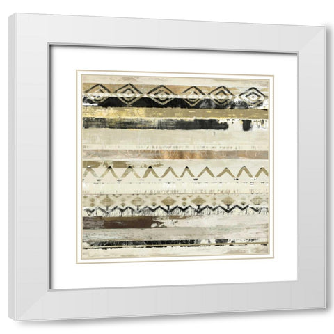 African Patchwork I White Modern Wood Framed Art Print with Double Matting by Reeves, Tom