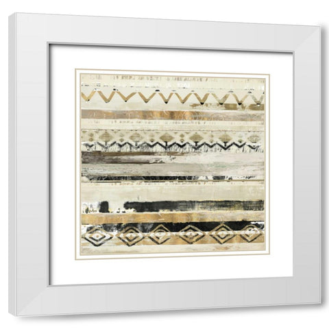 African Patchwork II White Modern Wood Framed Art Print with Double Matting by Reeves, Tom