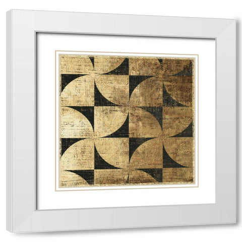 Art Deco V White Modern Wood Framed Art Print with Double Matting by Reeves, Tom