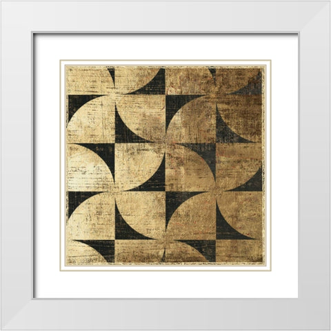 Art Deco V White Modern Wood Framed Art Print with Double Matting by Reeves, Tom