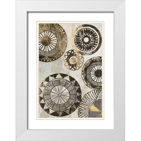 African Rings II White Modern Wood Framed Art Print with Double Matting by Reeves, Tom